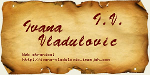 Ivana Vladulović vizit kartica